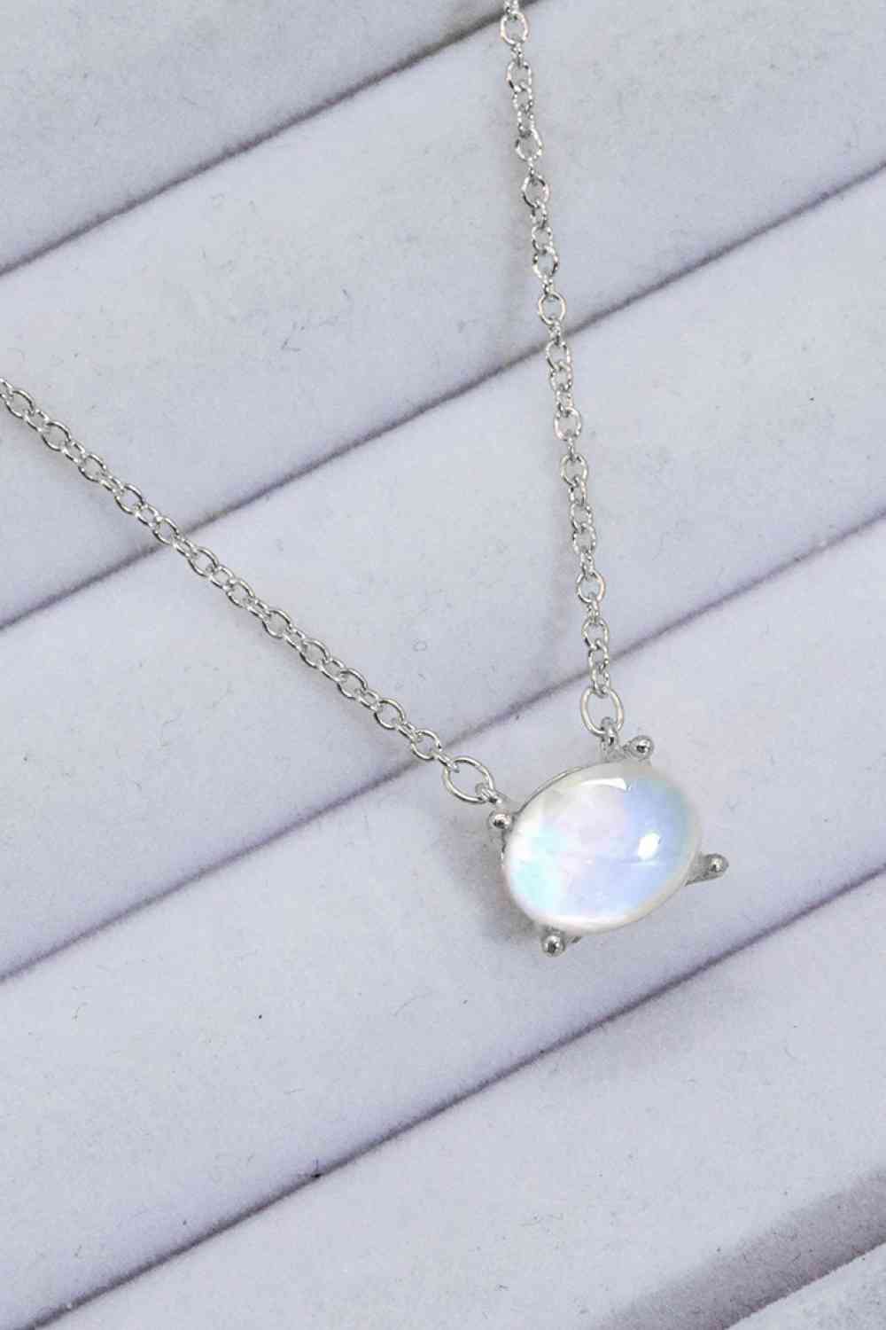 Oval Moonstone Pendant Necklace