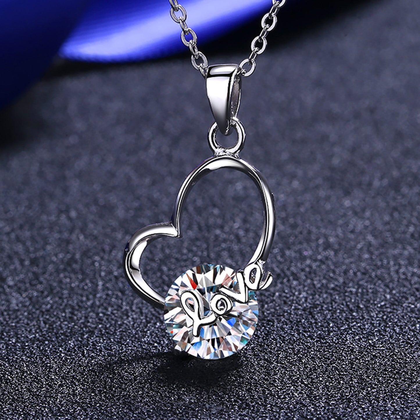 Gorgeous Love Heart Gem, 2 Carat Moissanite 925 Sterling Silver Necklace