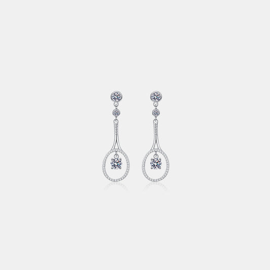 Silver Drop 1 Carat Moissanite 925 Sterling Earrings