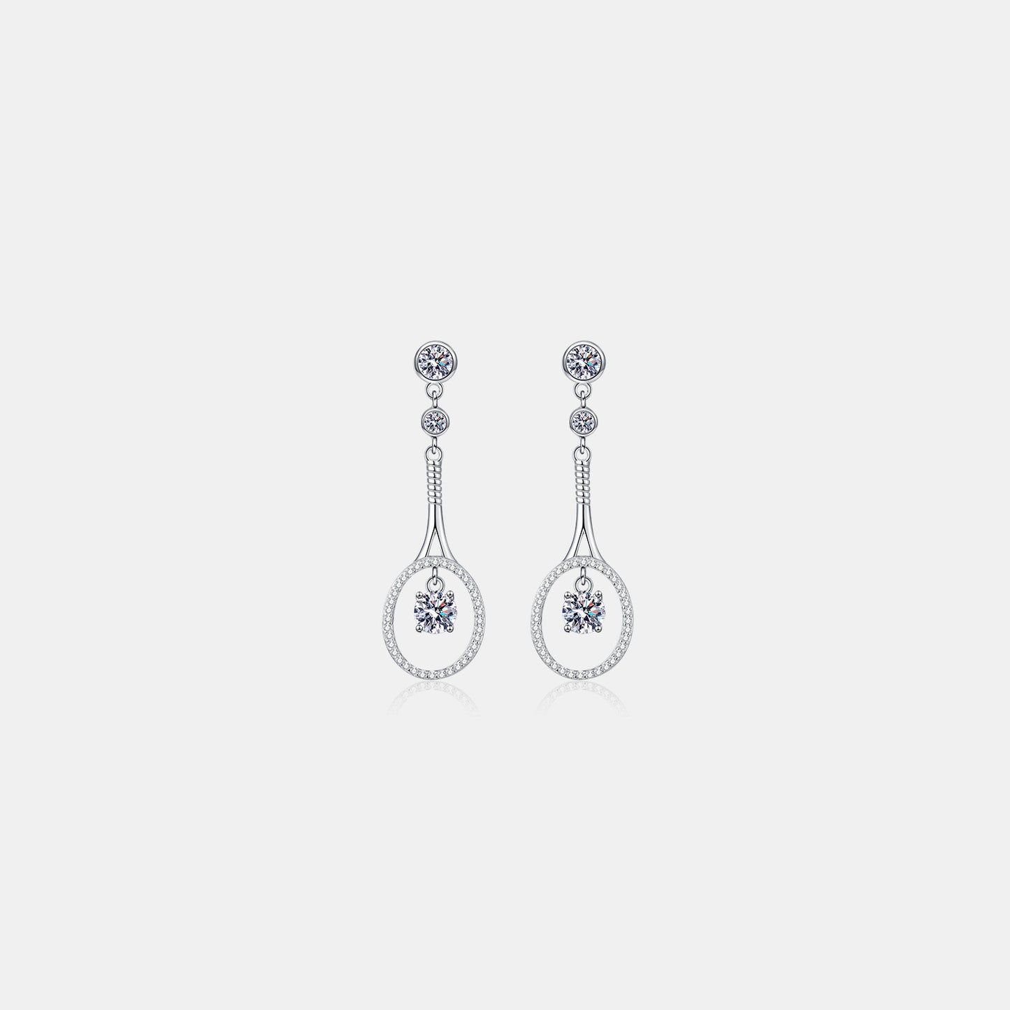 Silver Drop 1 Carat Moissanite 925 Sterling Earrings