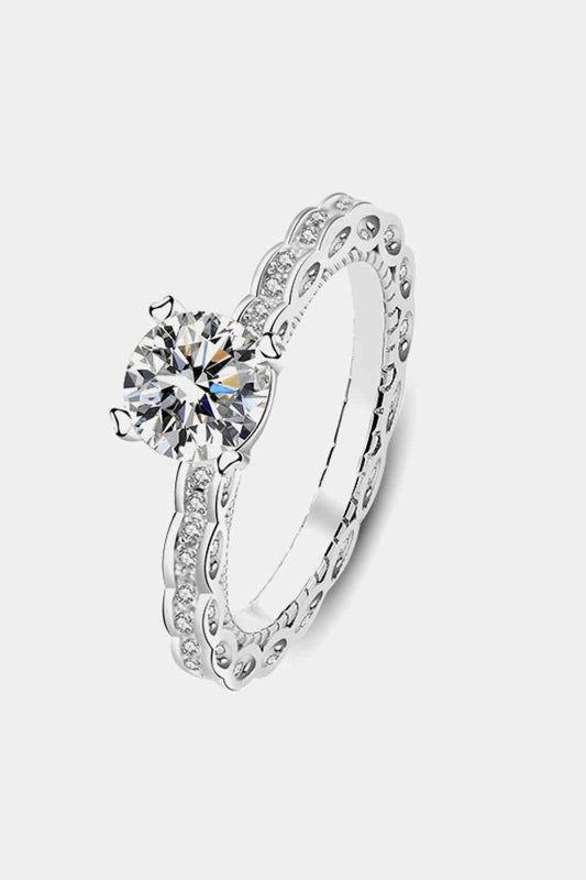 Gorgeous 1 Carat Moissanite 925 Sterling Silver Ring