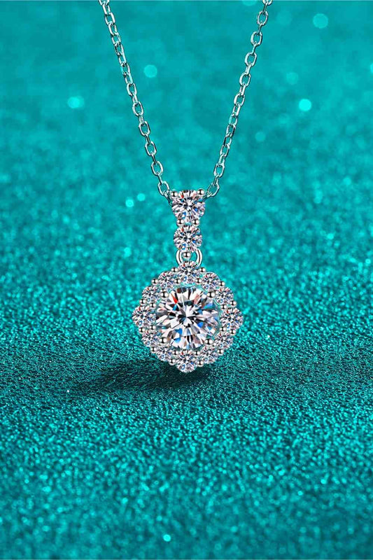 Glamorous 1 Carat Moissanite 925 Sterling Silver Necklace